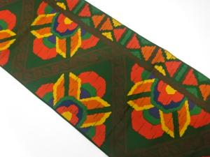 洛西織物製　抽象花模様織り出し　袋帯